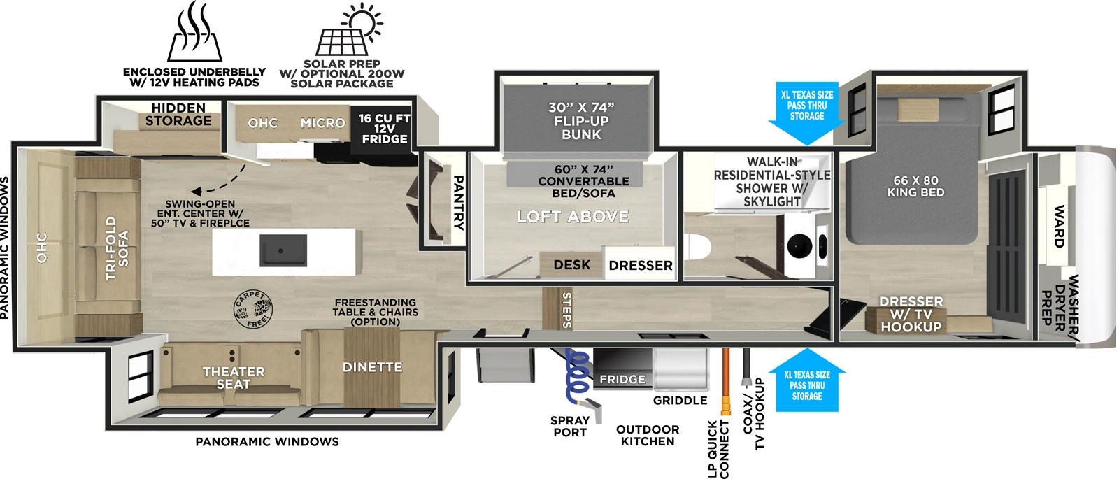 Hemisphere Fifth Wheels 369BL Floorplan